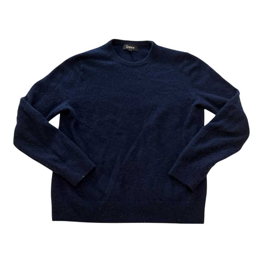 Quince Navy Blue Crewneck Cashmere Sweater